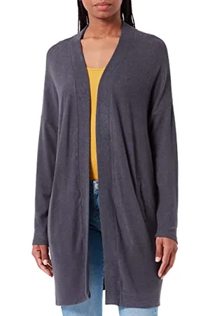 soyaconcept Womens SC-Biara 2 Loose Open Front Cardigan, DK Grey Melange, XS