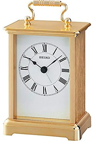 Seiko Seiko Zegar stołowy złoty aluminium QHE093G