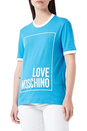 Moschino Damska koszulka bawełniana z nadrukiem w pudełku z logo, , 40
