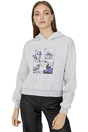 Trendyol Damska zwykła bluza z kapturem, , S