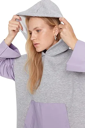 Trendyol Damska luźna bluza z kapturem, , M