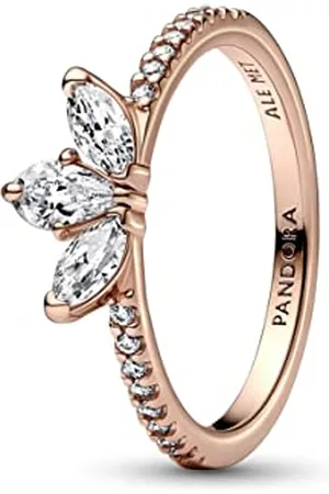 PANDORA Timeless Funkelndes Herbarium Cluster Ring aus rosévergoldeter Metalllegierung mit Cubic Zirkonia, Gr. 50, 182392C01-50