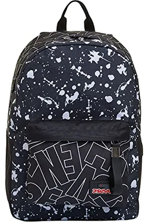 7 for all Mankind Backpack, ISCHOOLPACK COOL TYPE Knapsack, for Teen, Girls&Boys, Large Capacity, For School, Sport, Free Time, Laptop Sleeve, with Power bank, USB-Port, Italian Design, black