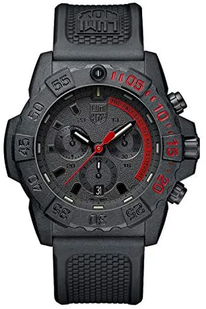 Luminox Navy SEAL XS.3581.EY - zegarek męski 45 mm - zegarek do nurkowania w kolorze czarnym z datownikiem chronografu - 200 m wodoszczelny - zegarek męski - wyprodukowano w Szwajcarii,