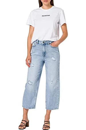 7 for all Mankind Damski T-shirt Cotton Printed Mankind White T-Shirt, , M