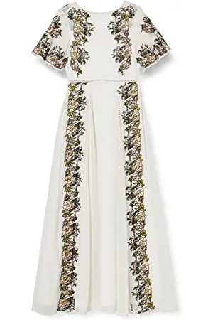 Frock and Frill Joyce damska haftowana sukienka maxi z krótkim rękawem, , 34 PL