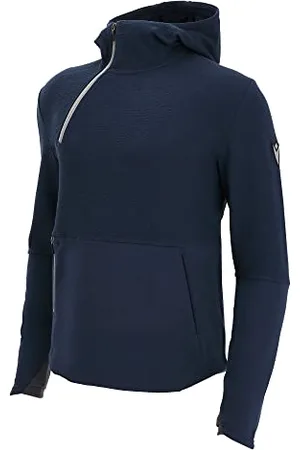 macron Męska bluza z kapturem Athleisure Fcc Nyon z zamkiem 1/4, ciemnoniebieska bluza męska, S, , S