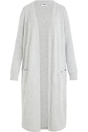 Noisy May Damski kardigan Nmcity L/S Long Noos, jasnoszary melanżowy, S