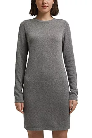 ESPRIT Kobieta Luksusowe - Damska sukienka Essential z dzianiny, 039/Medium Grey 5, M, 039/Medium Grey 5, M