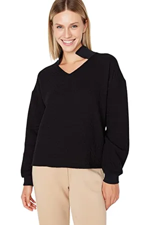 Trendyol Damskie zwykłe bluzy z dzianiny z dekoltem polo, , L
