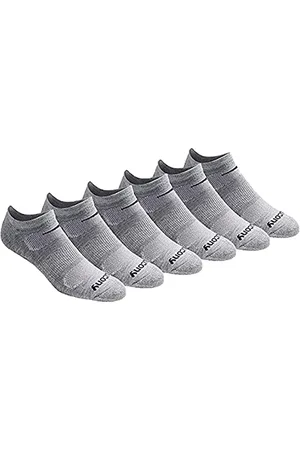 Saucony Męskie wielopak siatkowe wentylowane wygodne dopasowanie Performance No-Show skarpety (6 sztuk), , L