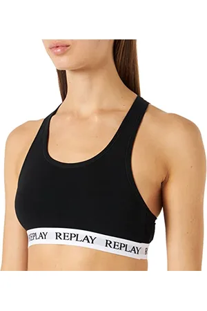 Replay Damski biustonosz sportowy Racerback, czarny/biały/czarny, S, , S