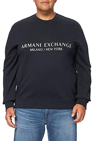 Armani Exchange Męska bluza Crew Neck, Front Extended Logo Bluza, , S