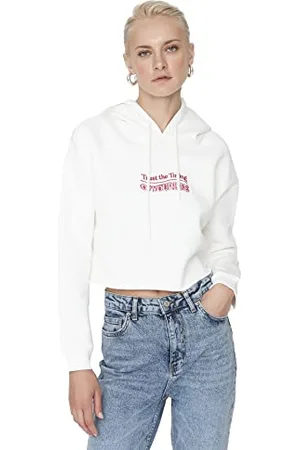Trendyol Damskie bluzy z kapturem Crop Basic, , S