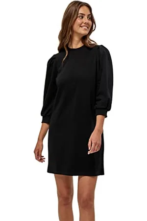 Minus Damska sukienka dresowa Mika z rękawami 3/4, 100 czarny, XL