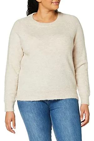 SELECTED Damski sweter z dzianiny z długim rękawem, Szczegóły żarówki: melanż, L