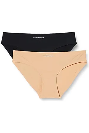 Emporio Armani Damskie Basic Bonding Majtki 2 Sztuki, Czarny/Cielisty, XS