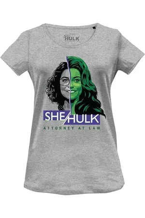 Marvel WOSHEHUTS004 T-Shirt, Melange Grey, XL Kobiety, , XL