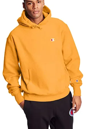 Champion Męska, bluza z kapturem z odwróconym splotem, najlepsze wygodne bluzy z kapturem, lewa klatka piersiowa C, C Złoty/lewa klatka piersiowa C Logo, XXL