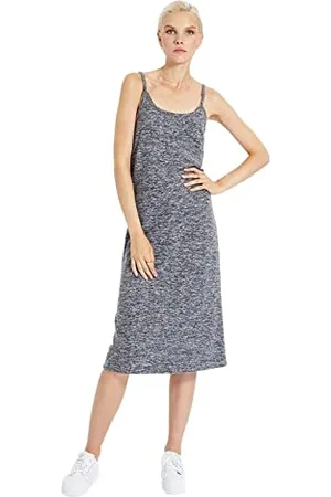Trendyol Damska sukienka maxi standardowa, antracytowa, L, , L