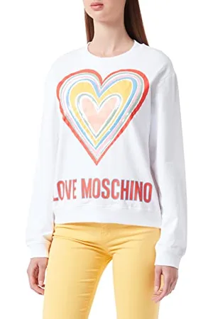Moschino Damska bluza wielokolorowa z sercem, , 46