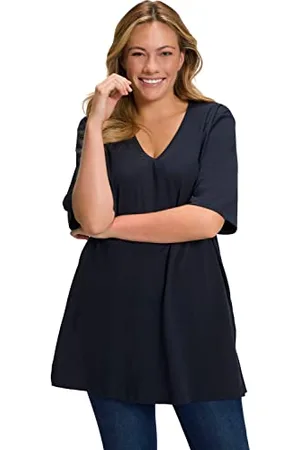 Ulla Popken Damski t-shirt z dekoltem w serek
