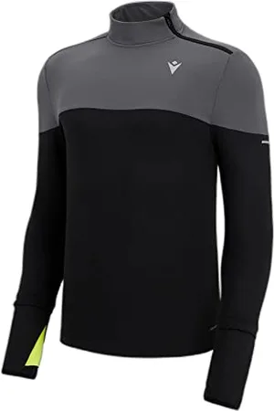 macron Męski sweter Run Fcc Barney z zamkiem 1/4 Man Blk/Mgry bluza, czarno-szary, XXL, , XXL