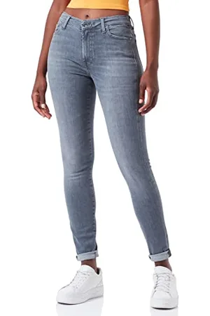 7 for all Mankind Damskie dżinsy Hw Skinny Slim Illusion Moon Tune z Embellished Squiggle, , 24W / 24L