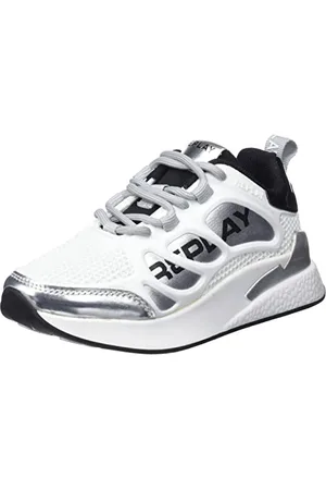Replay Buty sportowe dla chłopców i dziewczynek, 125WHITE Silver Black, 30 EU