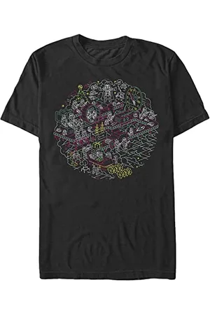 STAR WARS Unisex Linear Xmas Organic Short Sleeve T-Shirt, Black, S, , S