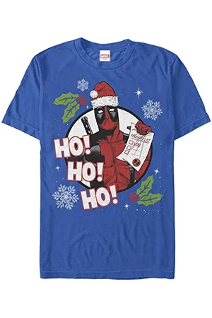 Marvel Uniseks Deadpool List Organic Short Sleeve T-Shirt, Bright Blue, M, , M