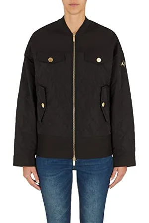 Armani Exchange Damska, cztery kieszenie z przodu, wytłaczane logo Quilted Jacket, czarna, ekstra mała