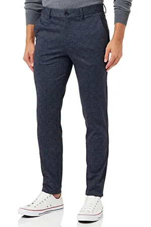 JACK & JONES Jpstmarco Jjphil Nor Navy Blazer Check Pants męskie spodnie, , 27W / 30L