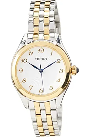 Seiko Zegarek damski kwarcowy stal szlachetna ze skórzanym paskiem, , Kwarc