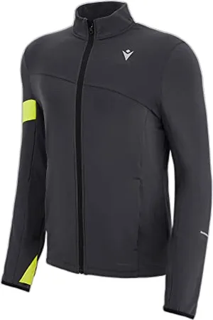 macron Męski sweter Run Fcc Amos 3D Stretch Full Zip Man Mgry/Nyel Bluza, szaro-żółty, L, , L