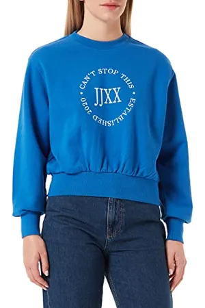 JACK & JONES Jack&JONES JXBELLA LS Relaxed Vint Sweat SN bluza damska, niebieska olita/szczegóły: jasny biały nadruk CALI 7, M