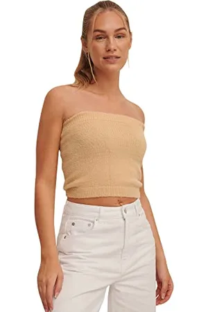 NA-KD Damska koszulka z dzianiny Bandeau Top Cami, , M