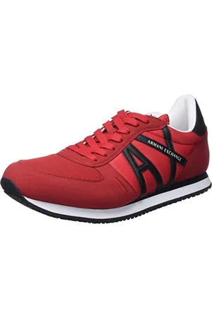 Armani Exchange Męskie sneakersy Rio Side Logo, RED + czarny, rozmiar 39,5 UE
