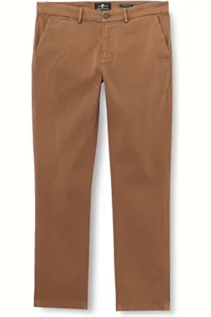 7 for all Mankind Męskie spodnie Slimmy Chino Luxe Performance Sateen Pants, brązowe, regularne