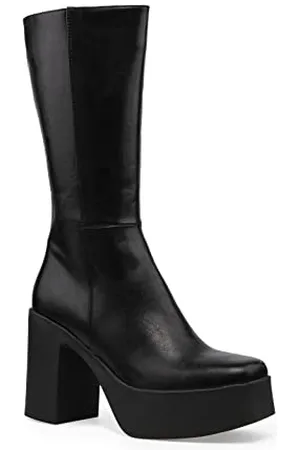 Lamoda Holler Back WIDE FIT platform Calf Boots, EU 40, , 40 EU