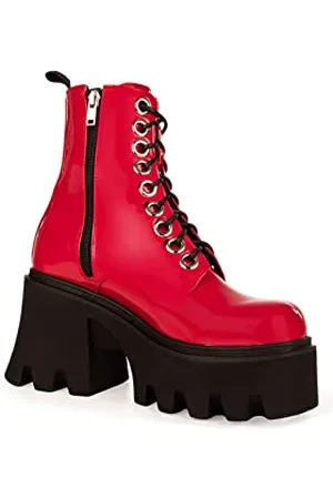 Lamoda Run To You Red Chunky Platform Ankle Boots, EU 36, , 36 EU