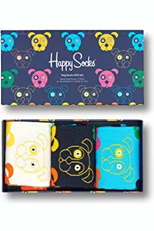 Happy Socks 3-Pack Mixed Dog Socks Gift Set, kolorowe i zabawne, Skarpety dla kobiet i mężczyzn, (41-46)