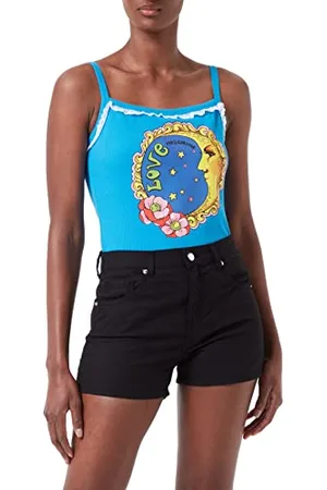 Moschino Damskie szorty Fancy Cotton-Linen Blend with Matching Logo Back Tag Casual Shorts, , 42 PL