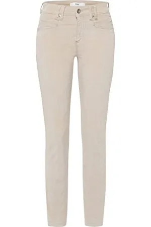 Brax Styl damski Ana New Corduroy, spodnie z pięcioma kieszeniami, chalk, 42L