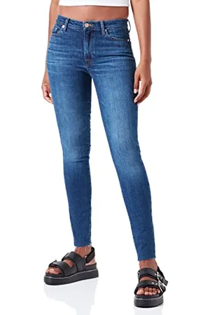 7 for all Mankind Damskie dżinsy HW Skinny Slim Illusion z dżinsami Raw Cut, ciemnoniebieskie, regularne
