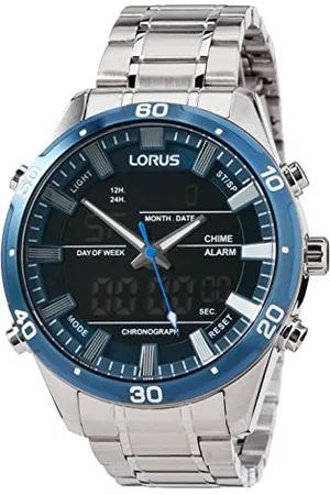 Lorus RW647AX10, Męski analogowy cyfrowy zegarek kwarcowy z metalową bransoletką