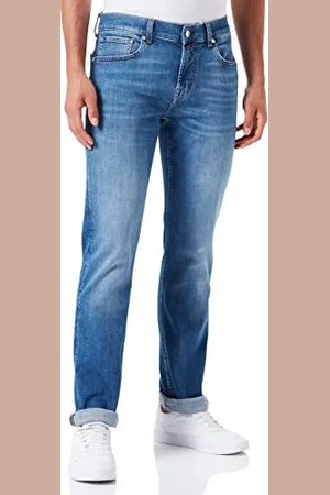 7 for all Mankind Męskie jeansy Slimmy Stretch Tek, niebieskie (Mid Blue), regularne