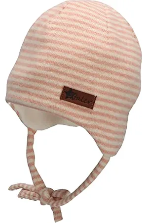 Sterntaler Dziewczęca czapka beanie w paski, różowa, 45