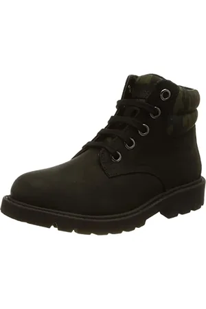 Geox Chłopięce J Shaylax Boy Ankle Boot, Black Mimetic, 34 EU