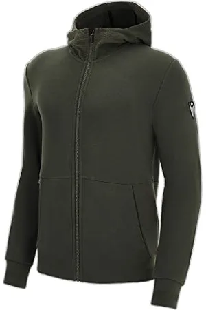 macron Męska bluza z kapturem Athleisure Fcc Fargo na całej długości z zamkiem błyskawicznym Milgrn Man, zielona, S, , S